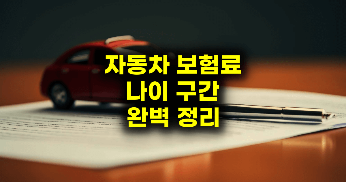 자동차 보험료 나이 구간 총정리