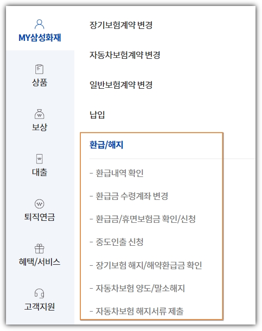 자동차 보험 중도 해지 환급금 조회