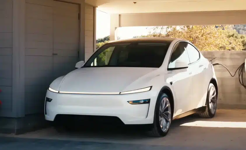 tesla model y juniper front white